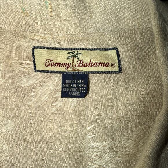 Tommy Bahama Mens Size Large Silk Palm Tree Pattern Short Sleeve Button Up - Picture 3 of 7
